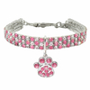 Rhinestone-Cute-Paw-Dog-Collar-Products-for-Dogs-20-25-33CM-Blue-Red-Pink-Adjustable-Collar