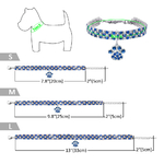 Rhinestone-Cute-Paw-Dog-Collar-Products-for-Dogs-20-25-33CM-Blue-Red-Pink-Adjustable-Collar