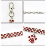 Rhinestone-Cute-Paw-Dog-Collar-Products-for-Dogs-20-25-33CM-Blue-Red-Pink-Adjustable-Collar