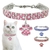 Rhinestone-Cute-Paw-Dog-Collar-Products-for-Dogs-20-25-33CM-Blue-Red-Pink-Adjustable-Collar