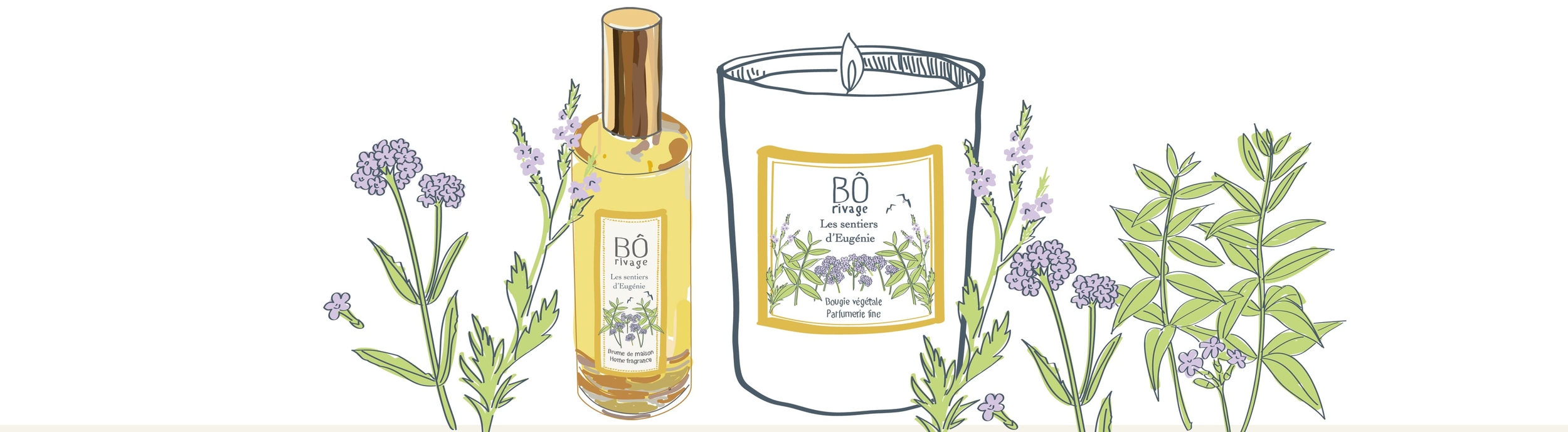 Les sentiers d'Eugénie - Bougie végétale parfumée - Brume de maison - Bôrivage