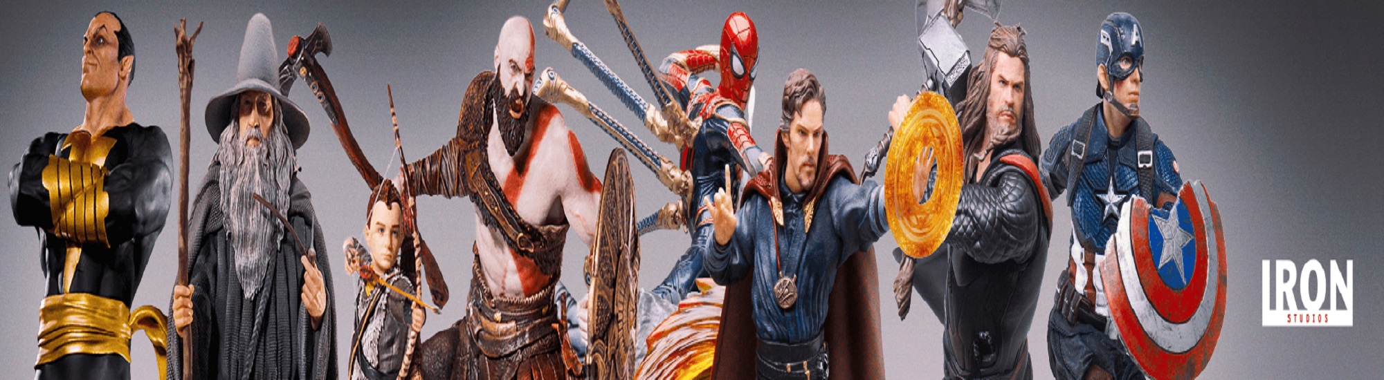 iron studios statues banner attakshop