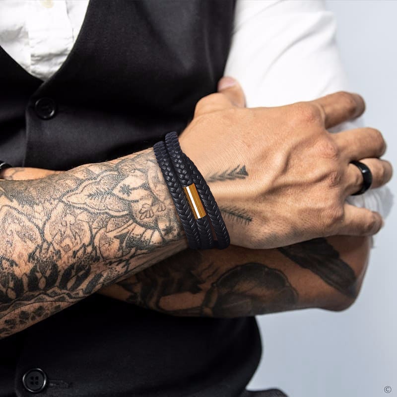 Hommes-BRACELET-hommes-cuir-armure-BRACELETS-hommes-enveloppement-noir-BRACELET-homme-bijoux-pr-sent-pour-petit