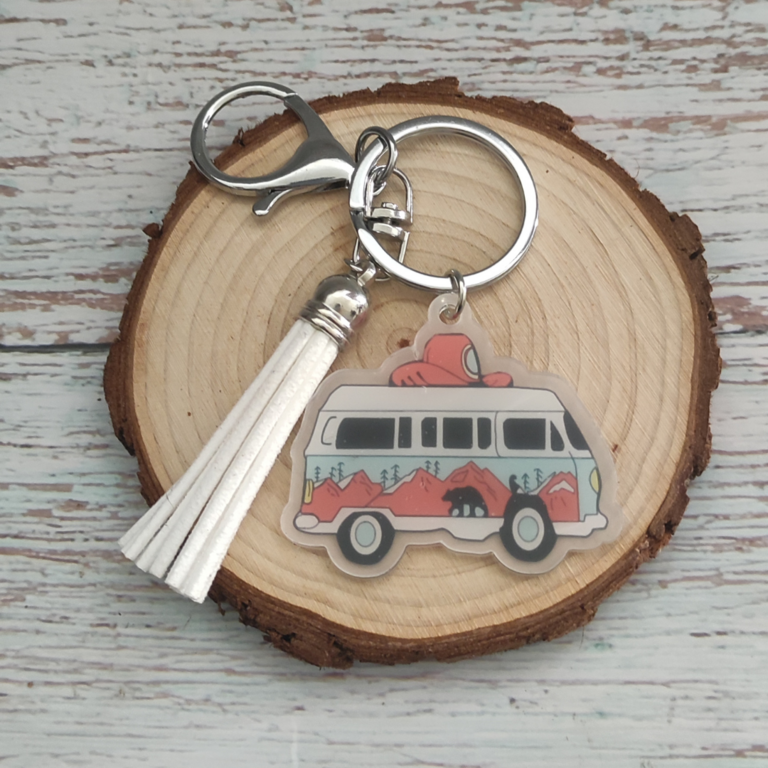 Porte-clés Van Road Trip METALMORPHOSE - Cadeau Original Aventurier, Design Vintage En Acier Inoxydable