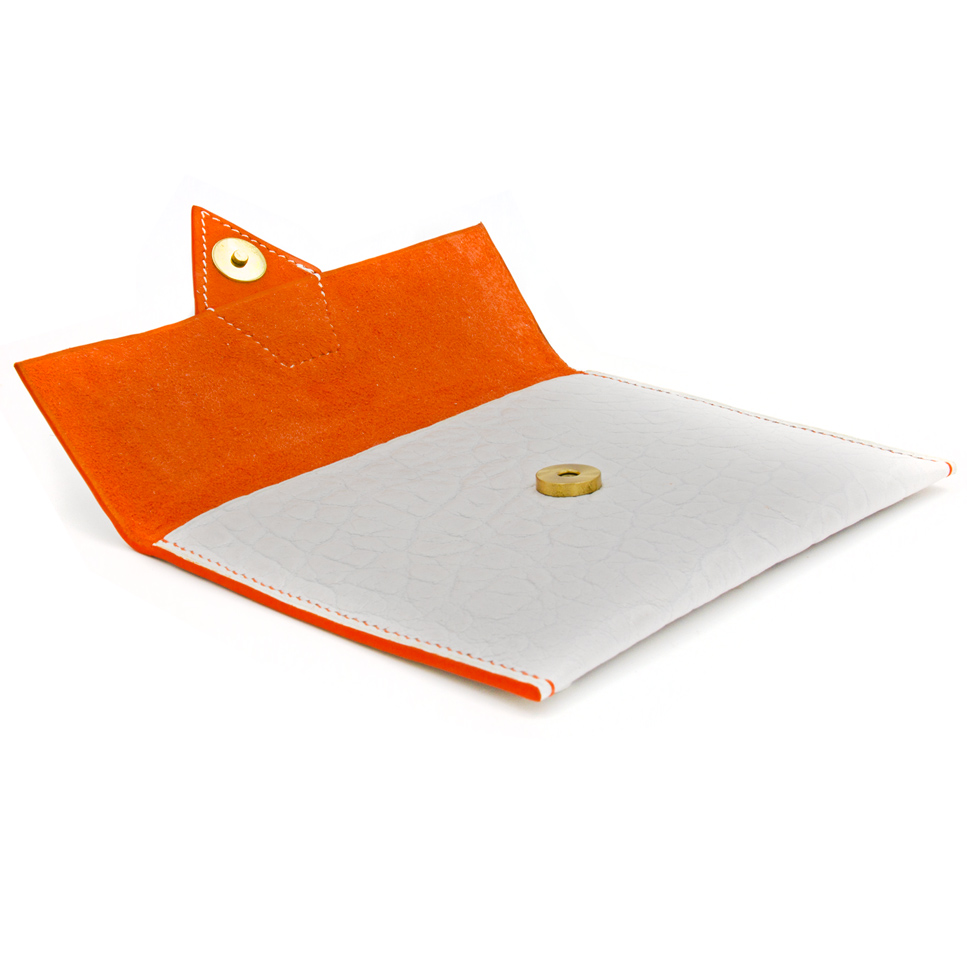 Crivellaro Pochette Passeport Blanc Orange