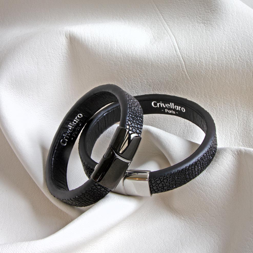 Crivellaro-Bracelet-galuchat-noir--1