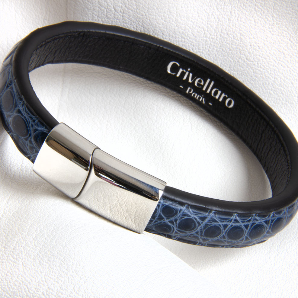 Crivellaro-Bracelet-croco-bleu-1