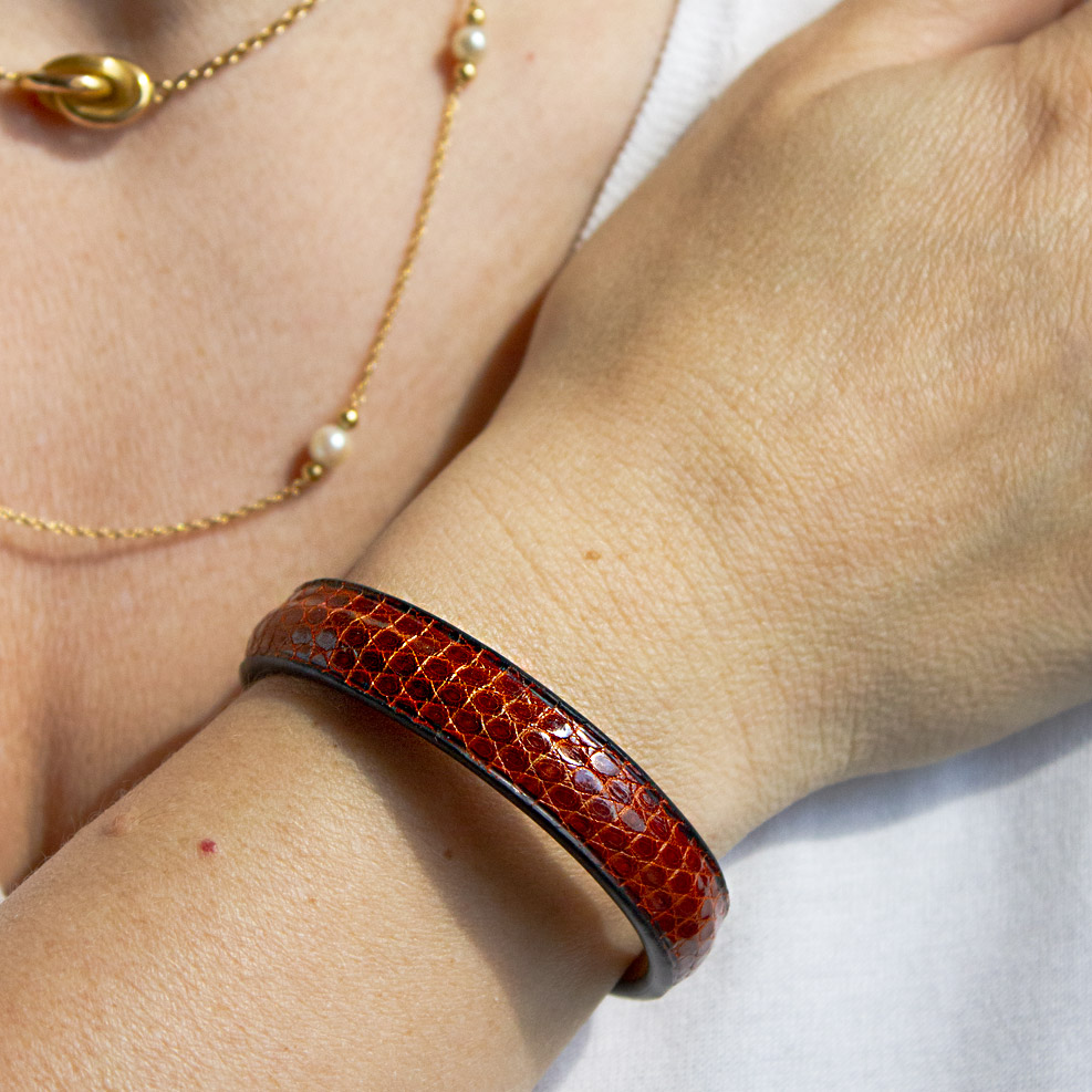 Crivellaro-Bracelet-Lezard-Marron-Fremme-1