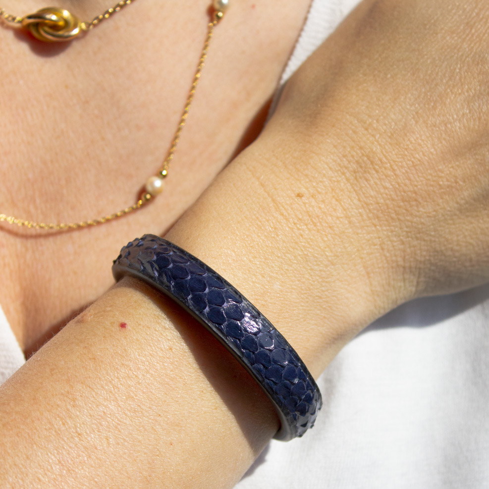 Navy Blue Pyhton Bracelet
