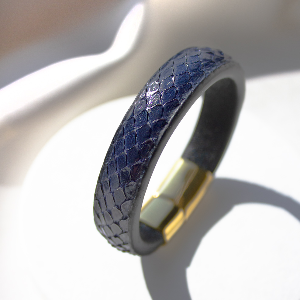 Crivellaro-Bracelet-Python-Bleu-Femme-2
