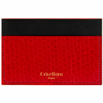 Crivellaro-portes-cartes-SLIM-Autruche-Rouge-Noir-1