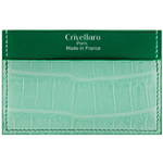 Crivellaro Porte cartes croco vert emeraude