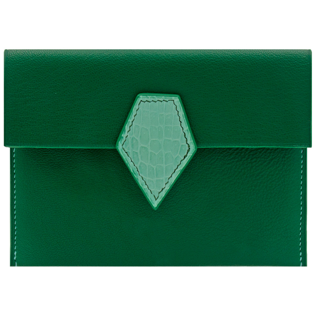 Passport holder Tropical green leather Crivellaroparis