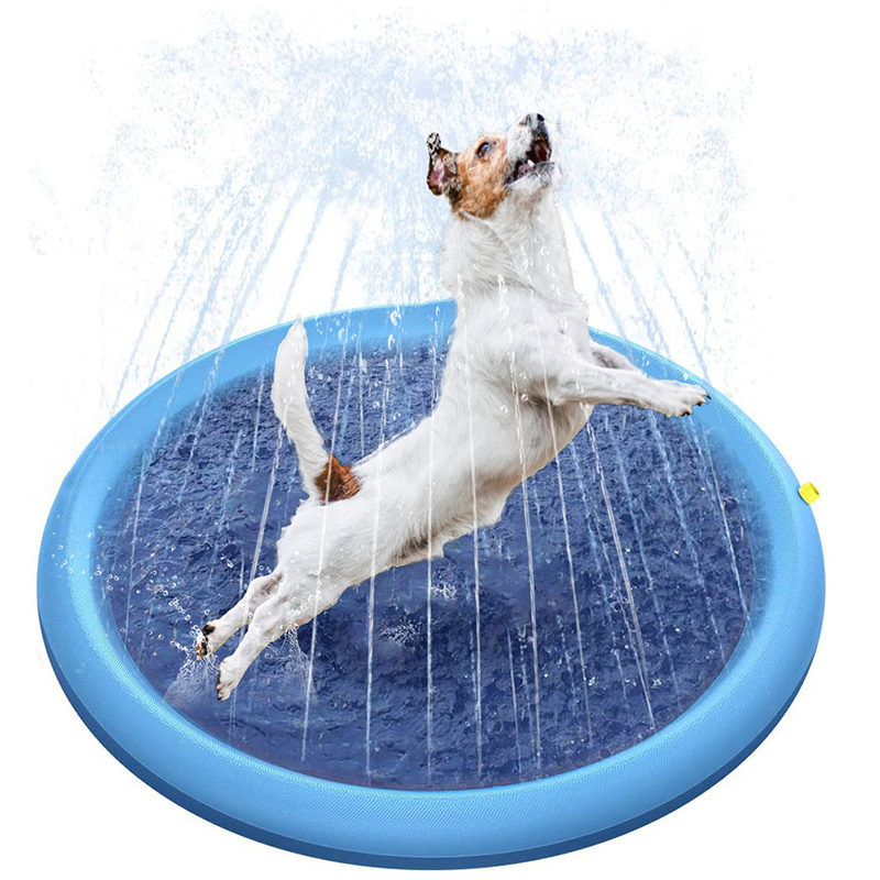 Piscine gonflable pour chien avec jets d\'eau intégrés