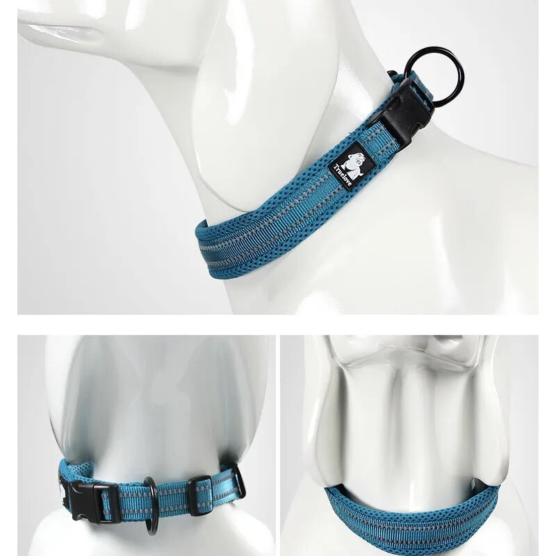 Truelove-Adjustable-Mesh-Padded-Pet-Dog-Collar-3M-Reflective-Nylon-Dog-Collar-Durable-Heavy-Duty-for