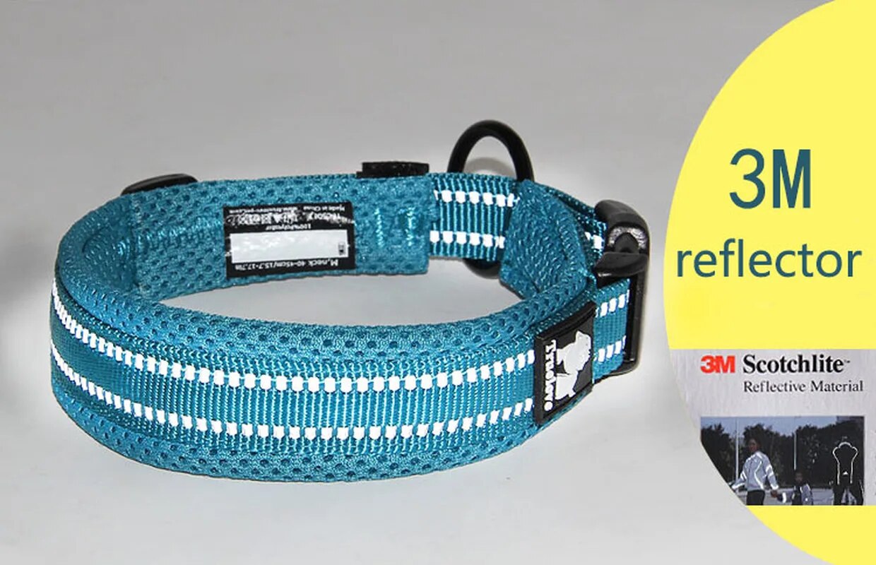 Truelove-Adjustable-Mesh-Padded-Pet-Dog-Collar-3M-Reflective-Nylon-Dog-Collar-Durable-Heavy-Duty-for