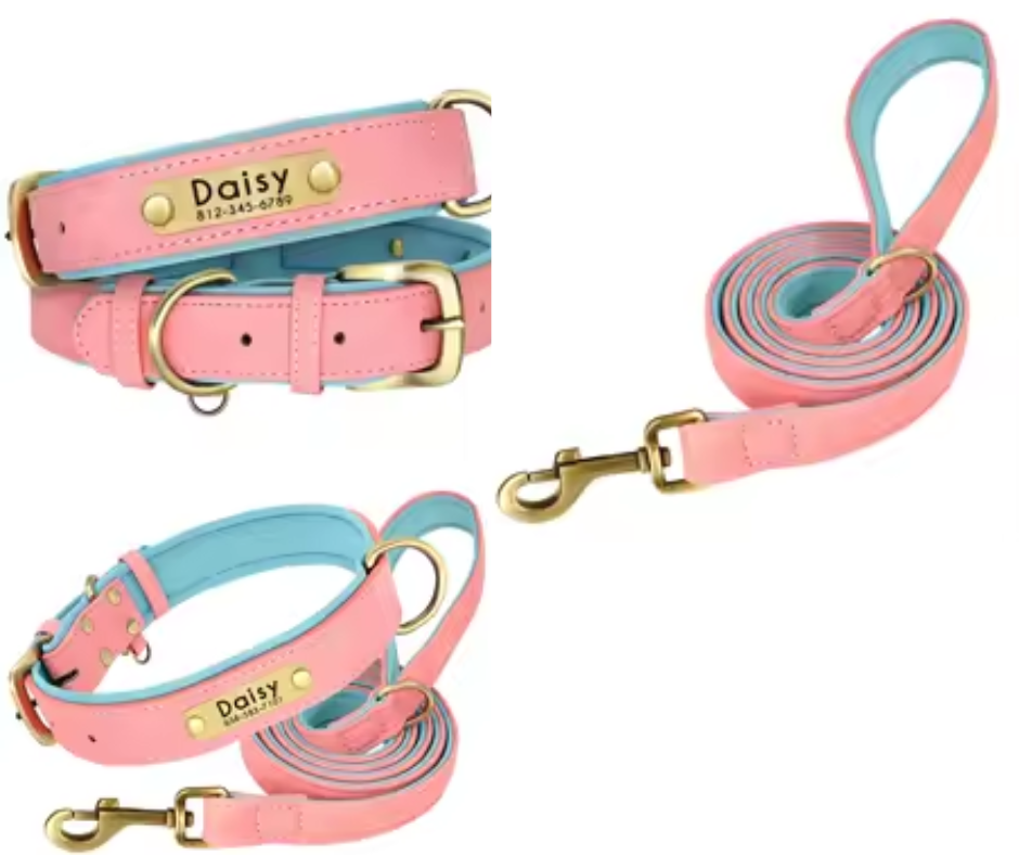 Design sans titre (5) collier laisse rose pâle