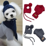 Chapeau-pour-chiens-hiver-rayures-chaudes-tricot-chapeau-charpe-collier-chiot-Teddy-Costume-v-tements-de