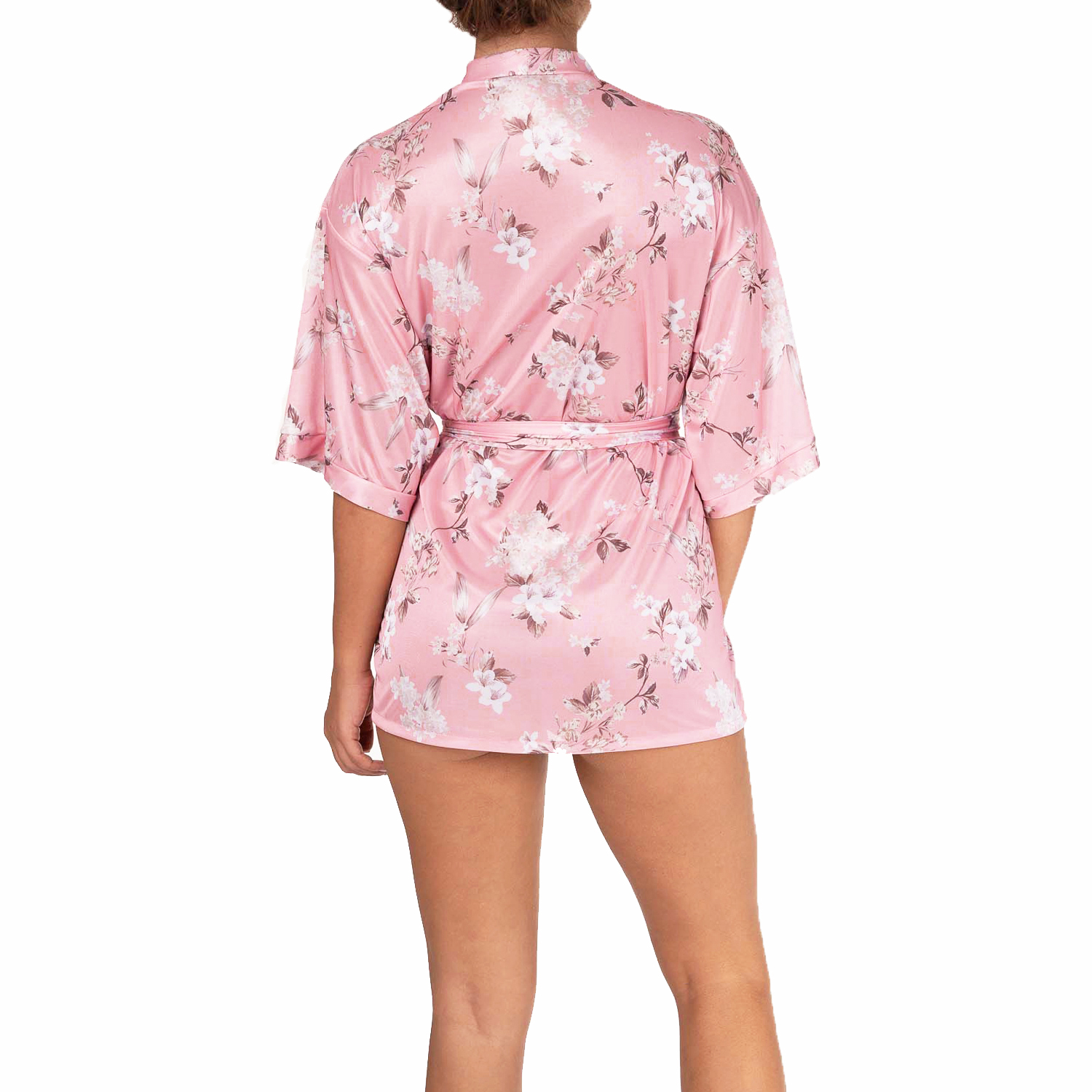 dos de kimono imprimé rose poudré