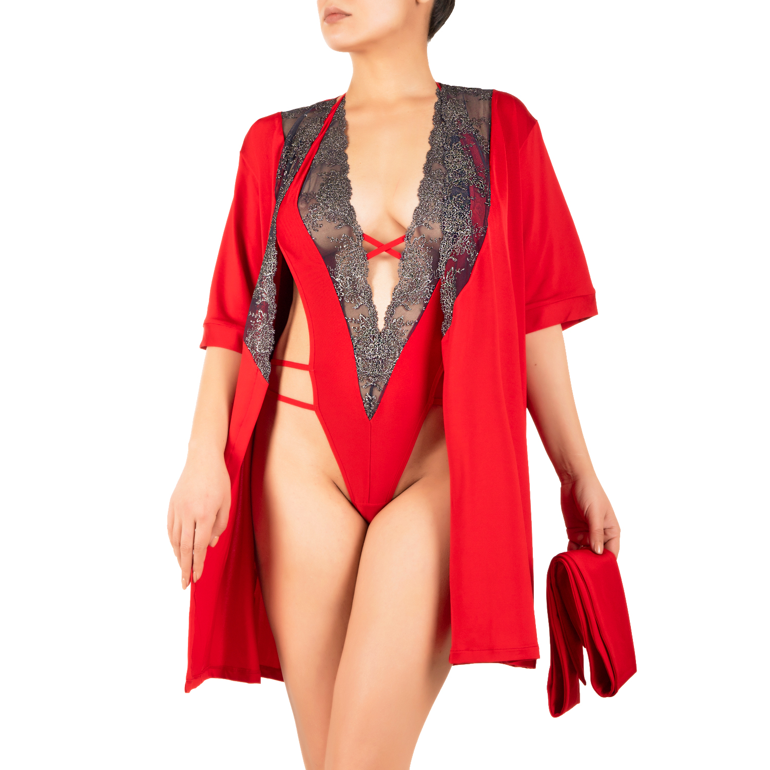 Body Dentelle Rouge Femme - Taille M, Neuf Sans étiquette