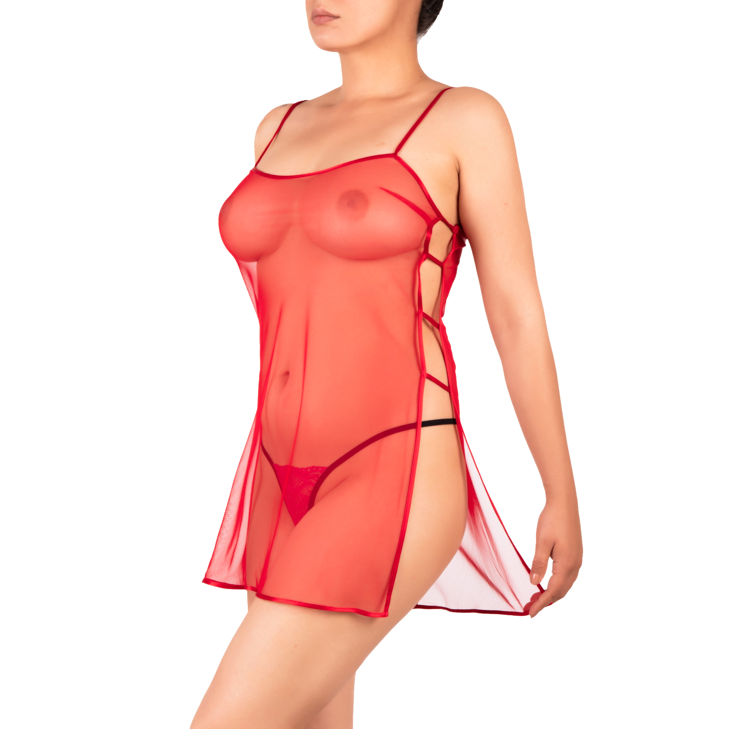Nuisette transparente rouge