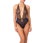 body dentelle transparente et tulle noir