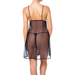dos de nuisette ouverte en tulle transparent noir