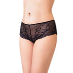 shorty pour femme en dentelle bleu et noir