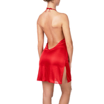 nuisette sexy rouge avec un dos nu