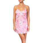 nuisette rose en satin imprimé