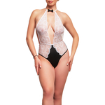 photo d'un body avec dentelle blanche et pompon dans le dos