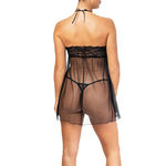 photo dune nuisette en dentelle et tulle transparent