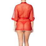 photo dun dos de kimono rouge en tulle transparent