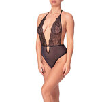 photo d'un body femme en tulle et dentelle noire