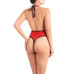 body tanga avec un tulle rouge