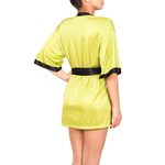 dos de kimono satin vert et noir