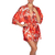 kimono en satin imprimé orange