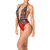 photo d'un body en dentelle ajourée et tulle rouge