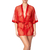 photo d'un kimono rouge en tulle transparent