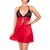 nuisette babydoll rouge et noir avec dentelle
