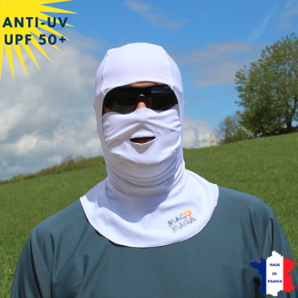 Cagoule anti-UV avec ouverture - Blanc | UPF50+