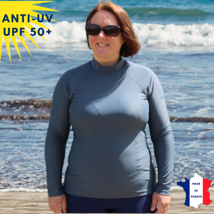 T-shirt de bain anti-uv Femme - Anthracite | UPF50+