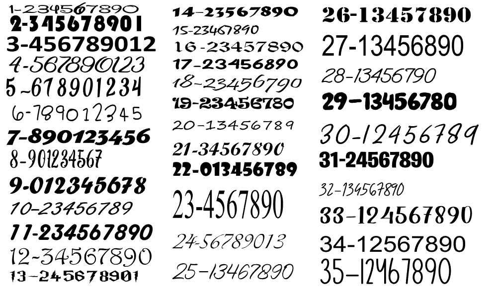 Personnages boîte aux lettres - Prénoms, noms, numéros à