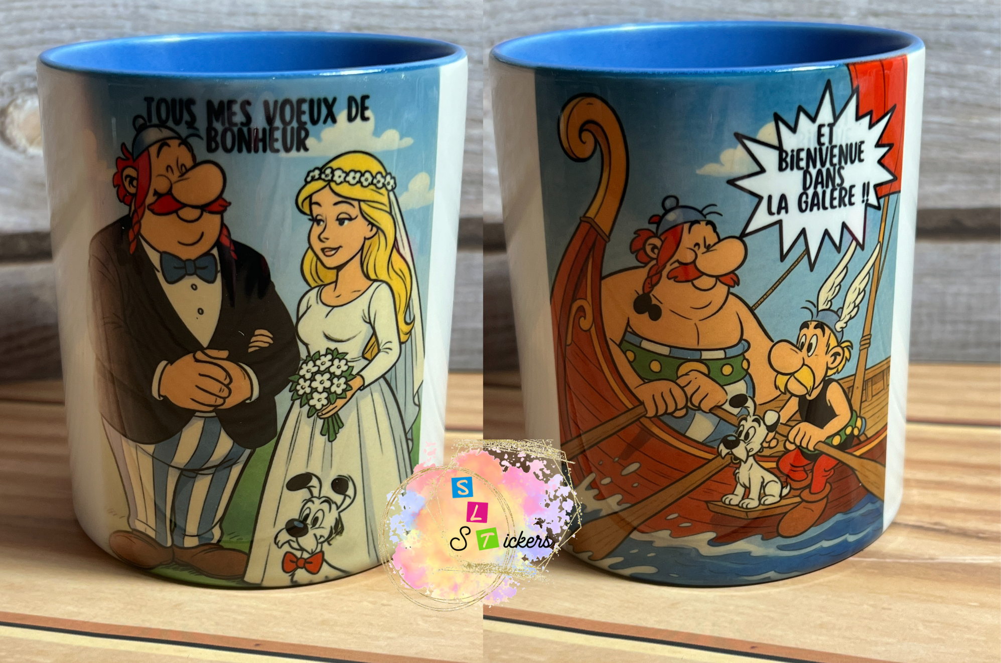 pot à crayons bleu mariage