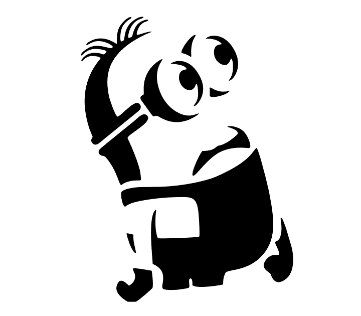 Visuel noir et blanc dun Minion en mouvement