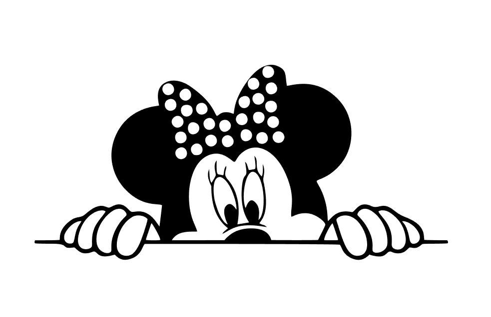 Minnie qui regarde par-dessus une ligne