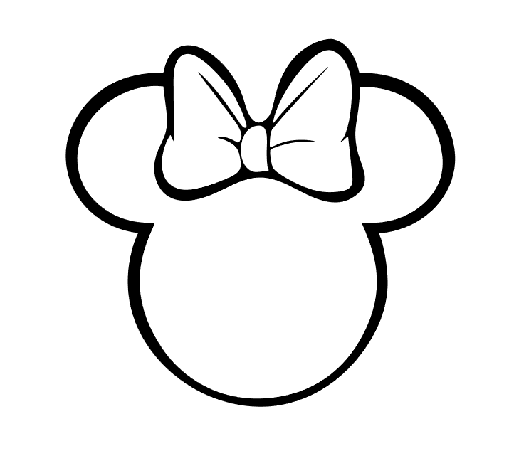 Contour de la tête de Minnie avec son nœud