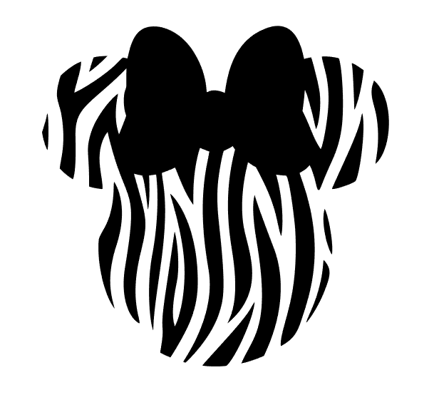 Silhouette de Minnie avec un nœud rayé