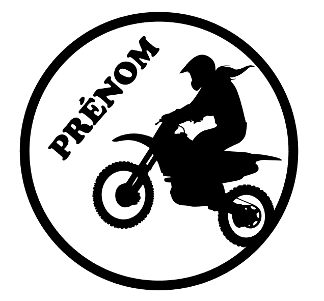 Visuel noir et blanc d’un motif de moto à personnaliser
