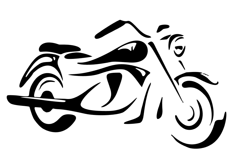 Visuel noir et blanc d’un motif de moto